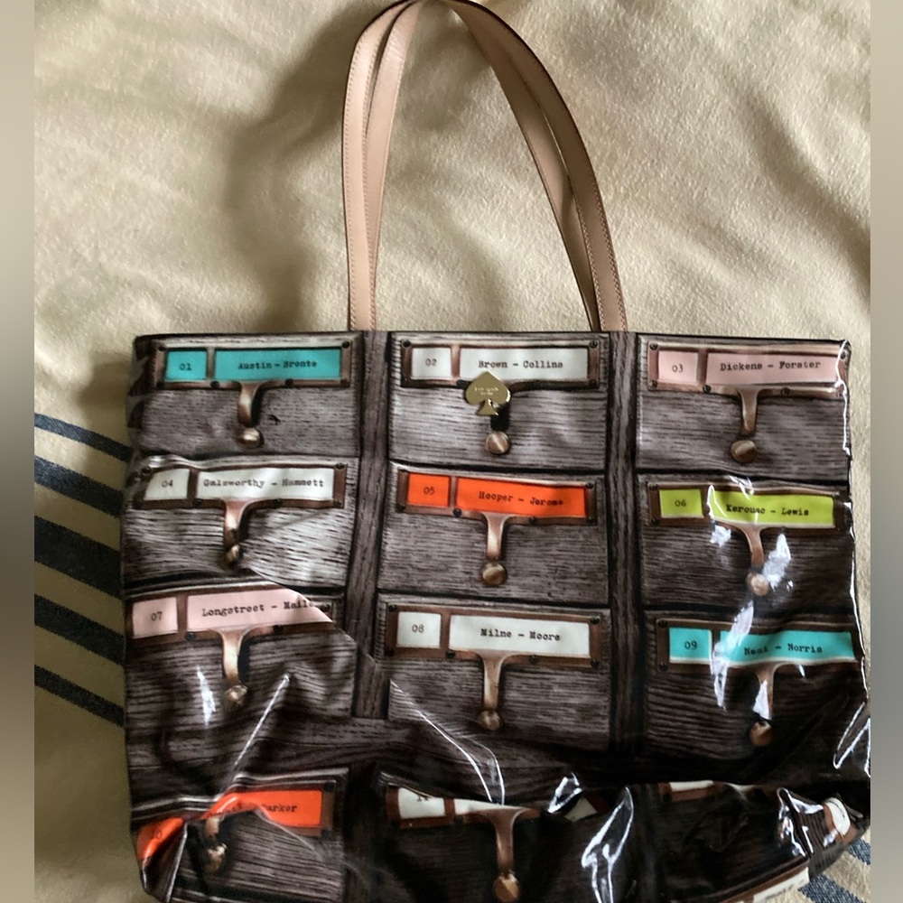Kate Spade RARE Required Reading Card Catalog Tote
